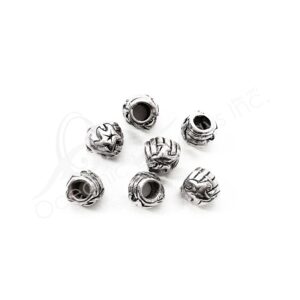 (CLOSE OUT) BEADS - METAL TUBE WITH SEA STAR (PK 50) 7 MM D X 9 MM L