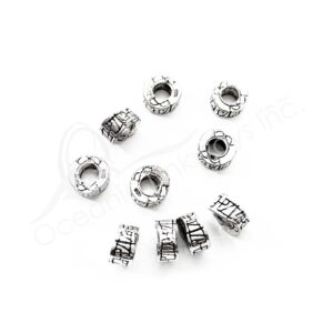 (CLOSE OUT) BEADS - METAL ABSTRACT DISC (PK 50) 1 CM D X 5 MM T