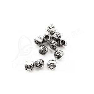 (CLOSE OUT) BEADS - METAL BALL WITH ANGEL (PK 50) 7 MM L X 7 MM D