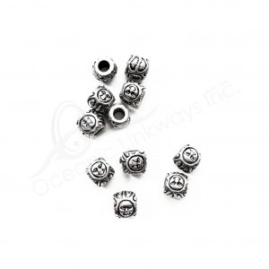 (CLOSE OUT) BEADS - METAL TUBE WITH SUN (PK 50) 8 MM L X 8 MM D
