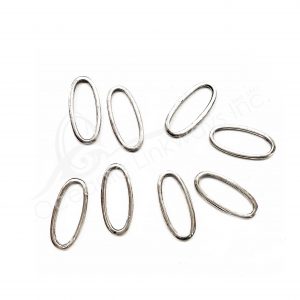(CLOSE OUT) BEADS - METAL OVAL RING (PK 50) 3 CM L X 2 MM T