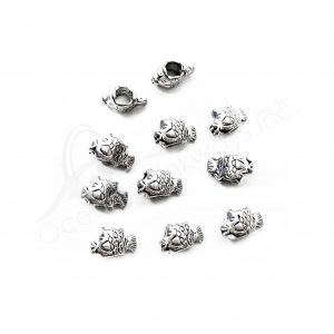 (CLOSE OUT) BEADS - METAL SMALL FISH (PK 50) 14 MM L X 6 MM D
