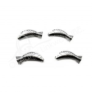 (CLOSE OUT) BEADS - METAL LONG FISH (PK 20) 3 CM L X 5 MM T