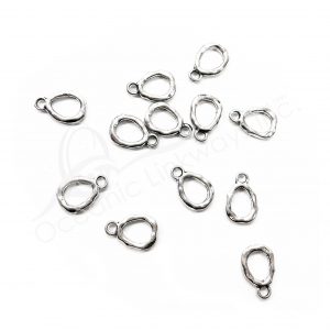 (CLOSE OUT) BEADS - METAL OVAL CHARM (PK 100) 19 MM L X 2 MM T