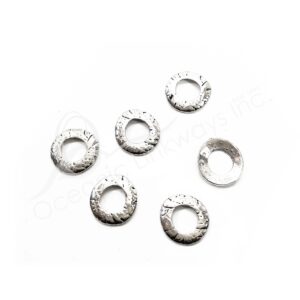 (CLOSE OUT) BEADS - METAL THIN ROUND RING WITH TEXTURE (PK 100) 16 MM D X 1 MM T
