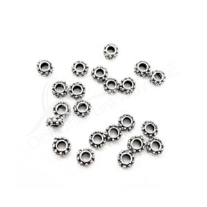 (CLOSE OUT) BEADS - METAL FLOWERS SPACER (PK 200) 6 MM X 3 MM T