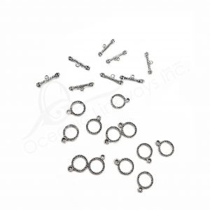 (CLOSE OUT) BEADS - METAL TOGGLE CLASP DOTTED	(PK 100 PAIRS) 9 MM D X 1 MM T
