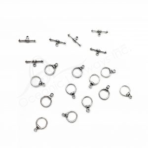(CLOSE OUT) BEADS - METAL TOGGLE CLASP (PK 100 PAIRS) 8 MM D X 1 MM T