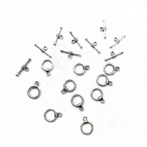 (CLOSE OUT) BEADS - METAL TOGGLE CLASP (PK 100 PAIRS) 11 MM D X 2 MM T
