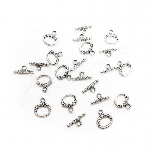 (CLOSE OUT) BEADS - METAL TOGGLE CLASP (PK 11 PAIRS) 16 MM D X 2 MM T