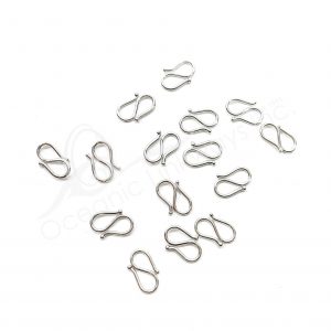 (CLOSE OUT) BEADS - METAL S HOOK (PK 15) 1.5 CM L X 1 MM T