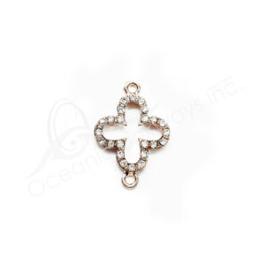 (CLOSE OUT) BEADS - METAL COPPER CROSS SPARKLING 28 MM L X 3 MM T