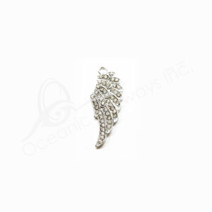 (CLOSE OUT) BEADS - METAL ANGEL WING SPARKLING 33 MM L X 2 MM T