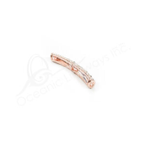 (CLOSE OUT) BEADS - METAL COPPER CURVED BAR SPARKLING 4 CM L X 7 MM W