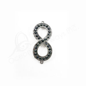 (CLOSE OUT) BEADS - METAL BLACK 8 SPARKLING 5 CM L X 5 MM T