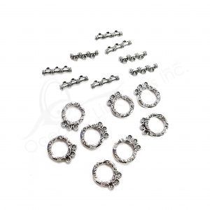 (CLOSE OUT) BEADS - METAL TOGGLE CLASP FOR TRIPLE ROW (PK 8 PAIRS) 1.5 CM D X 3 MM T