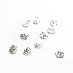 (CLOSE OUT) BEADS - METAL FLAT OVAL WITH BAMBOO (PK 10) 12 MM L X 2 MM T