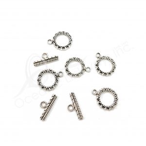 (CLOSE OUT) BEADS - METAL TOGGLE CLASP (PK 8 PAIRS) 1.5 CM D X 3 MM T