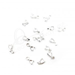 (CLOSE OUT) BEADS - METAL PENDANT CLASP CONNECTOR (PK 16) 13 MM L X 3 MM T