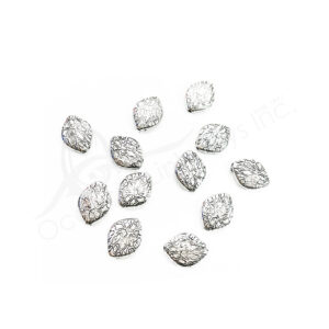 (CLOSE OUT) BEADS - METAL FLAT DIAMOND SHAPE WITH TEXTURE (PK 9 G) 2 CM L X 3 MM T