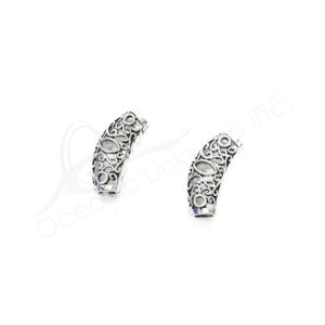 (CLOSE OUT) BEADS - METAL DECORATIVE TUBE CURVED (PK 2) 3 CM L X 5 MM T
