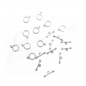 (CLOSE OUT) BEADS - METAL TOGGLE CLASP (PK 10) 8 MM D X 1 MM T