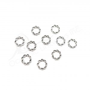 (CLOSE OUT) BEADS - METAL TWISTED RING (PK 10) 14 MM D X 2 MM T