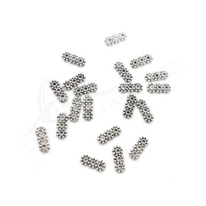 (CLOSE OUT) BEADS - METAL FLOWER SPACER FOR TRIPLE ROW (PK 20) 12 MM L X 2 MM T