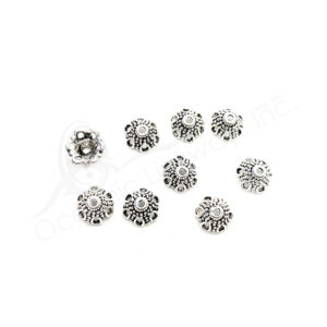 (CLOSE OUT) BEADS - METAL CAP (PK 10) 1 CM W X 5 MM L