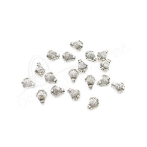 (CLOSE OUT) BEADS - METAL  SHELL (PK 189) 1 CM L X 4 MM T