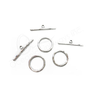 (CLOSE OUT) BEADS - METAL BIG TOGGLE CLASP (PK 10 PAIRS) 33 MM D X 3 MM T