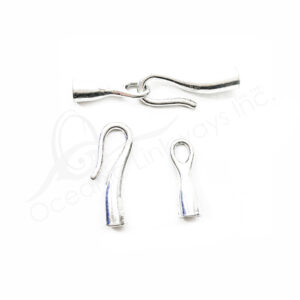 (CLOSE OUT) BEADS - METAL HOOK CLASP (PK 10 PAIRS) 3 CM L X 6 MM DIA