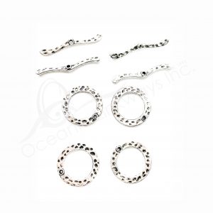 (CLOSE OUT) BEADS - METAL TOGGLE CLASP  (PK 20 PAIRS) 26 MM D X 2 MM T
