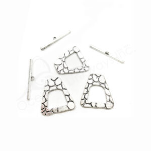 (CLOSE OUT) BEADS - METAL SQUARE TOGGLE CLASP (PK 10 PAIRS) 43 MM L X 4 CM W
