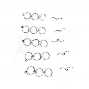 (CLOSE OUT) BEADS - METAL 3 RINGS TOGGLE CLASP (PK 50 PAIRS) 13 MM D X 2 MM T