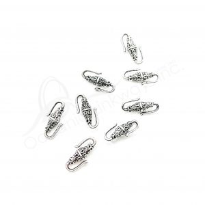 (CLOSE OUT) BEADS - METAL DECORATED S HOOK (PK 50) 22 MM L X 5 MM T