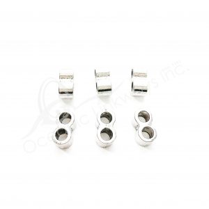 (CLOSE OUT) BEADS - METAL DOUBLE ROW TUBE (PK 50) 1.5 CM L X 8 MM W
