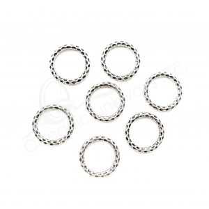 (CLOSE OUT) BEADS - METAL TEXTURED RING (PK 50) 23 MM D X 3 MM T