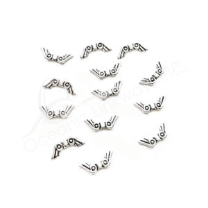 (CLOSE OUT) BEADS - METAL ANGEL WING SPACER (PK 200) 1.5 CM W X 1 MM T