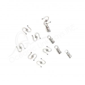 (CLOSE OUT) BEADS - METAL S HOOK (PK 50 PAIRS) 1 CM W X 1 MM T