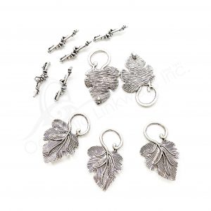 (CLOSE OUT) BEADS - METAL LEAF TOGGLE CLASP (PK 30 PAIRS) 3.5 CM L X 1 MM T