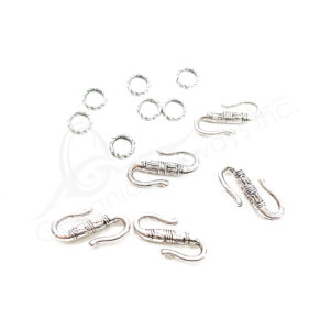 (CLOSE OUT) BEADS - METAL S HOOK TOGGLE CLASP (PK 50 PAIRS) 2 CM L X 1 MM T