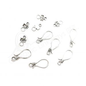 (CLOSE OUT) BEADS - METAL HOOK TOGGLE CLASP (PK 50 PAIRS) 2.5 CM L X 1 MM T