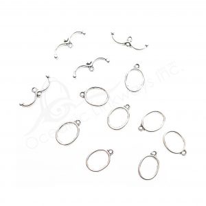 (CLOSE OUT) BEADS - METAL OVAL TOGGLE CLASP (PK 50 PAIRS) 2 CM L X 2 MM T