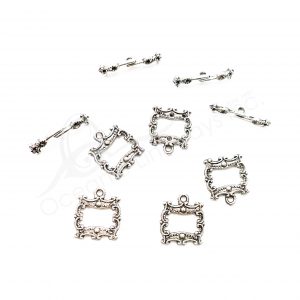 (CLOSE OUT) BEADS - METAL VICTORIAN TOGGLE CLASP (PK 50 PAIRS) 17 MM W X 2 MM T