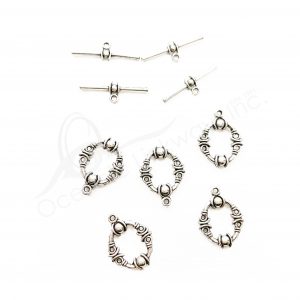 (CLOSE OUT) BEADS - METAL TOGGLE CLASP (PK 50 PAIRS) 2 CM L X 2 MM T