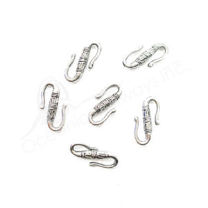 (CLOSE OUT) BEADS - METAL S HOOK TOGGLE CLASP (PK 50) 22 MM L X 3 MM T