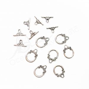 (CLOSE OUT) BEADS - METAL TOGGLE CLASP (PK 50 PAIRS) 2 CM L X 2 MM T