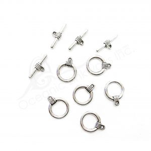 (CLOSE OUT) BEADS - METAL TOGGLE CLASP (PK 50 PAIRS) 1.5 CM D X 2 MM T