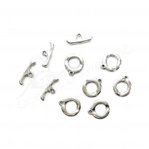 (CLOSE OUT) BEADS - METAL TOGGLE CLASP (PK 30 PAIRS) 17 MM D X 2 MM T